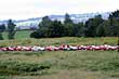 The Ferraris in the holding paddock