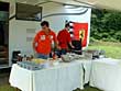 Paul Subbiani oversees the lunchtime BBQ